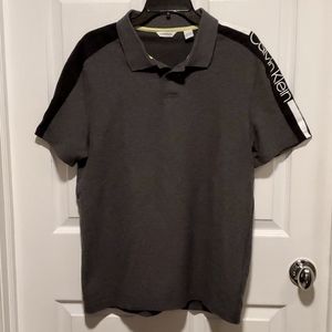 Calvin Klein Men's Gray Polo Shirt - Size Medium